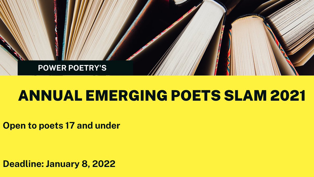 Are you the Top Emerging Poet of 2021? Enter our slam for your chance to find out. You'll be published in our upcoming e-book, get an awesome certificate, bragging rights, and something awesome to put on your resume when applying to college. Enter today: bit.ly/Emerging-Poets…