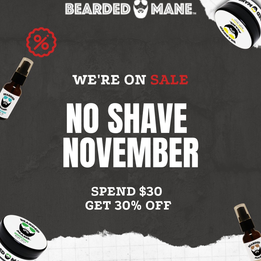 beardedmane1's tweet photo. End this week by giving yourself a bit of a treat!
Head on over to our website and get 30% off on your total purchase!
#beardedmane #beardbrothers #beardedlife #thebeardguy #noshavenovember #noshavenovembersale #novembersale #giftsforhim #beardusa #giftsformen #onsale https://t.co/QEE7y0WJPv