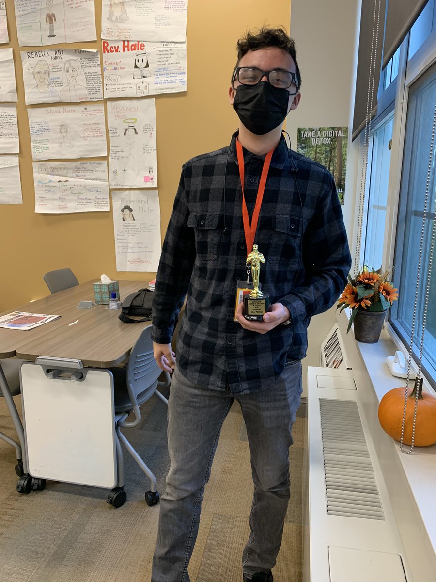 Nate wins the Academy Award for the best reading of John Proctor in The Crucible. #goatofsophhonors