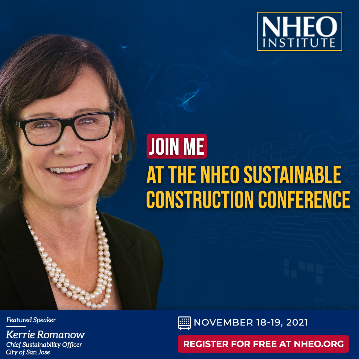 nheo's tweet photo. Join Kerrie Romanow, Chief Sustainability Officer for the @cityofsanjose, as she discusses the City’s climate and sustainability initiatives and how they benefit residents and businesses.   Register at https://t.co/bmLDkWtfDO @sjenvironment 
#leadership #sustainability https://t.co/um3S1yEm4h