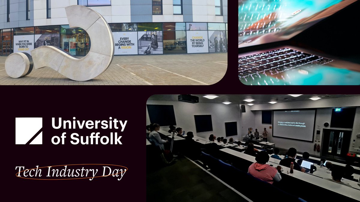 Thank you to the <a href="/UniofSuffolk/">University of Suffolk</a> and <a href="/UOS_Computing/">University of Suffolk Computing 🎓</a>
 for inviting our colleagues to present at this year's Suffolk Tech Industry Day sponsored by 
<a href="/coderus/">Coderus</a>. The future is bright!

#Education #CyberSecurity, #Web, #DataScience, #AI, #Networking #Software #AgencyLife #thinkStrategiQ