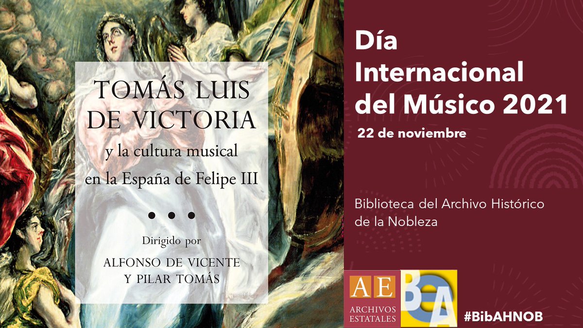 Celebramos #DíaDelMúsico🎺🎷🎻🎹

 #BibAHNOB recomienda "Tomás Luis de Victoria y la cultura musical en la España de Felipe III", colección de ensayos de uno de los compositores más relevantes de su época. 
👉cutt.ly/iR2X6z3
#CCBAE <a href="/tlvictoria/">CEVictoria</a> <a href="/conseravila/">Conservatorio de Ávila</a> <a href="/RCSMM_oficial/">RCSMM</a>