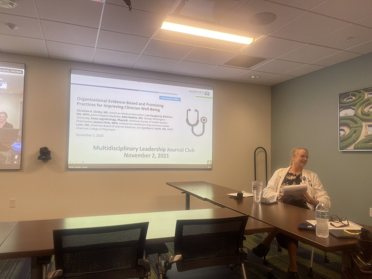 MoffittRadOnc's tweet image. Fantastic #MultiD #Leadership journal club with fellow  #SurgOnc and #MedOnc trainees on #Burnout with @MoffittNews CWO @neurobickel!
👉 restoring humanity to people taking care of humans
👉 combating maladaptive resiliency
👉 destigmatizing from using offered resources