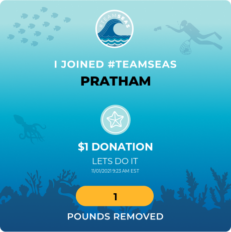PrathamBhattar3's tweet photo. #TeamSeas 
https://t.co/7qLUH5Gz4i
Every $1 is 1 less pound in the ocean https://t.co/KKXHH3pK8K