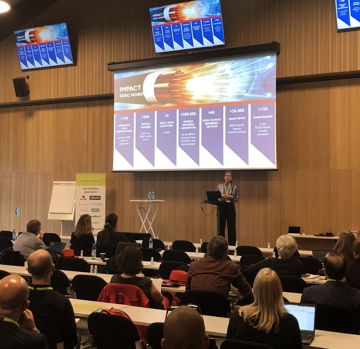 EOSC_Nordic's tweet photo. Project Manager Lene Krøl Andersen presents #EOSC in the Nordics at the annual DeiC Conference in Denmark #DeiC21 https://t.co/4ixMXlwsA6
