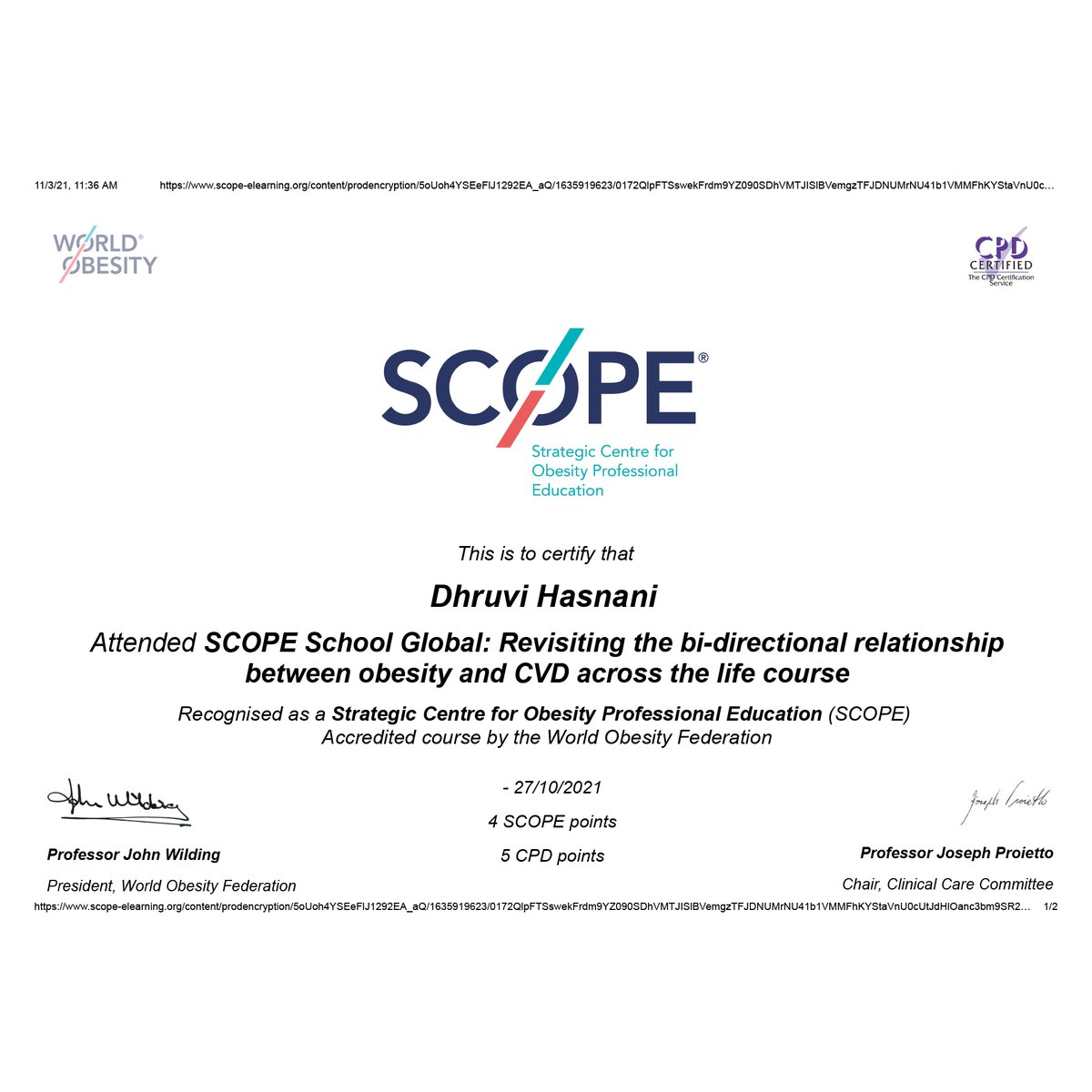 HealthcareRims's tweet photo. Dr Vipul Chavda &amp; Dr Dhruvi Hasnani persevering towards best patient care for people with Obesity through the Scope School modules. We congratulate them on completing the continuous medical education modules. 

#obesity #cvd #diabetes #diabetesCare #obesityreversal #rims https://t.co/DPICoxW8X5