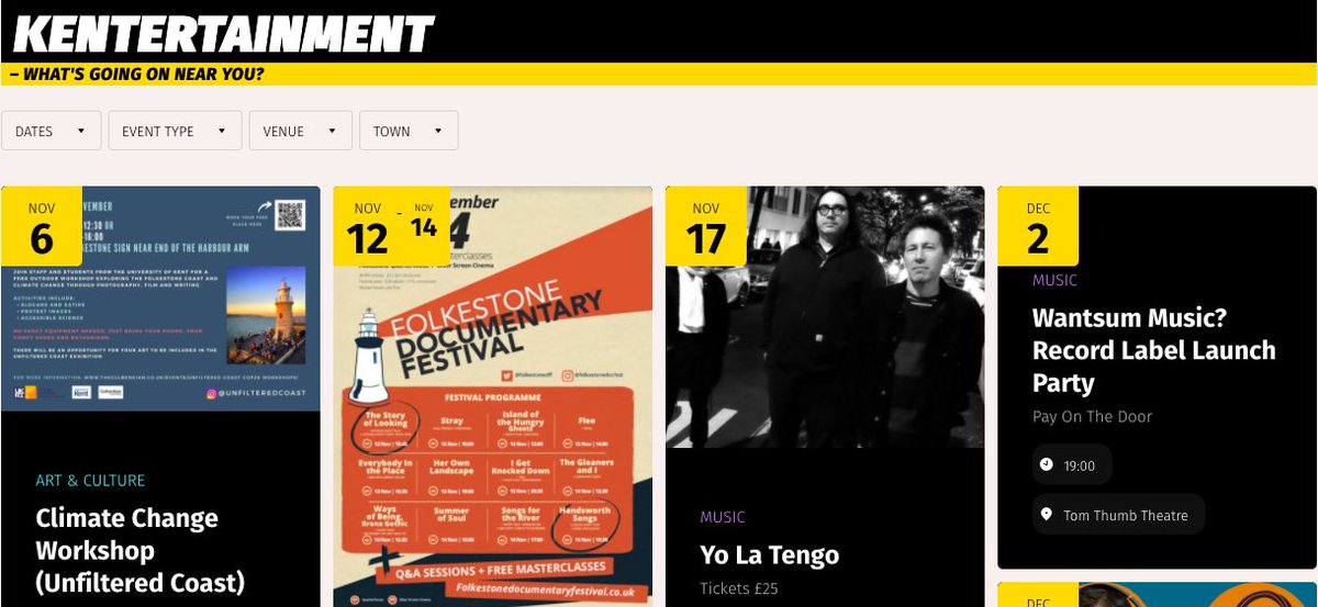 And today, #WantsumMusic? launch party at <a href="/TomThumbTheatre/">Tom Thumb Theatre</a> on 2 Dec sharing a page with @TheRealYLT on <a href="/CeneMagazine/">'cene magazine</a> #Kentertainment calendar 🙌🙌🙌🌊 <a href="/PieFactoryMusic/">Zoe Carassik-Lord</a>