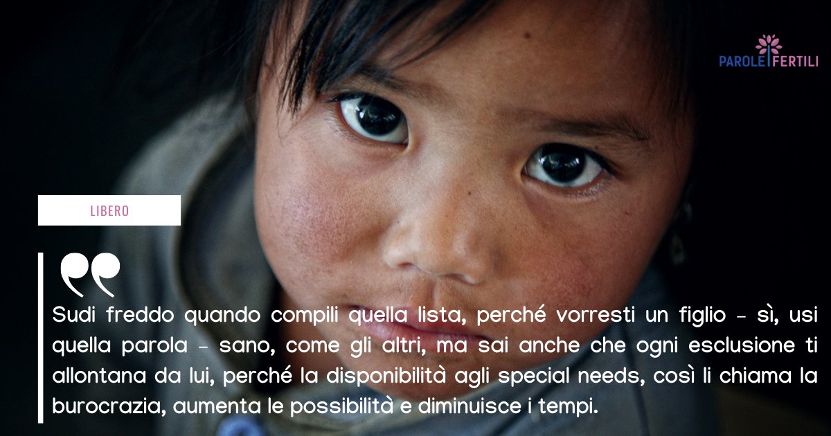 Libero ci racconta il momento esatto in cui è diventato padre. E ci fa entrare con grande umanità nella scelta di adottare un bambino con "special needs". 

Leggi la storia su #ParoleFertili👇 
parolefertili.it/2021/08/18/com…

Dona la tua storia alla community❤
parolefertili.it/condividi-la-t…