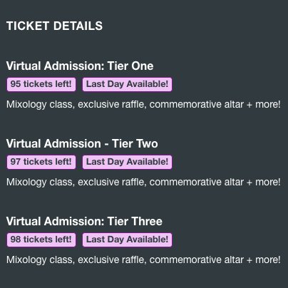 🚨 ATTENTION 🚨 

Today is the LAST day to purchase tickets to our Baile de Las Calaveras virtual celebration taking place this Friday! Tickets begin at the low price of $10. All proceeds benefit <a href="/Mujereslatinas/">Mujeres Latinas</a>.

Get your 🎟️ now: bit.ly/baile21