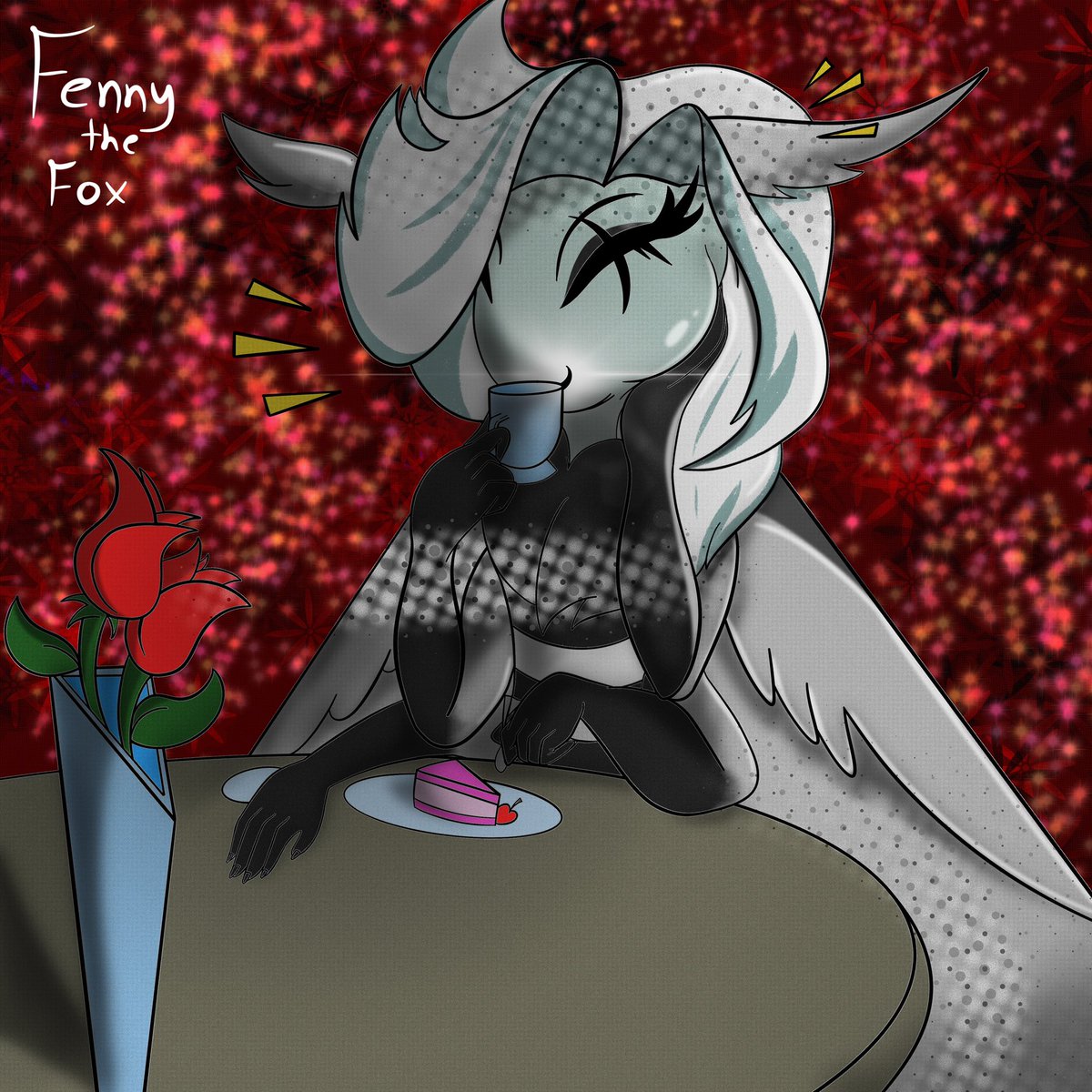 Finally finished this! Phew... 

For <a href="/frankenwaffle/">nyx</a> 

Wanted to draw her Moth Oc~

I actually kinda like how this one turned out lol