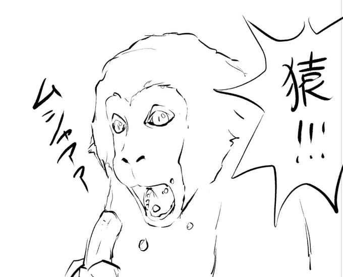 フォロワーが人間も猿も一緒だっていうから描いた 