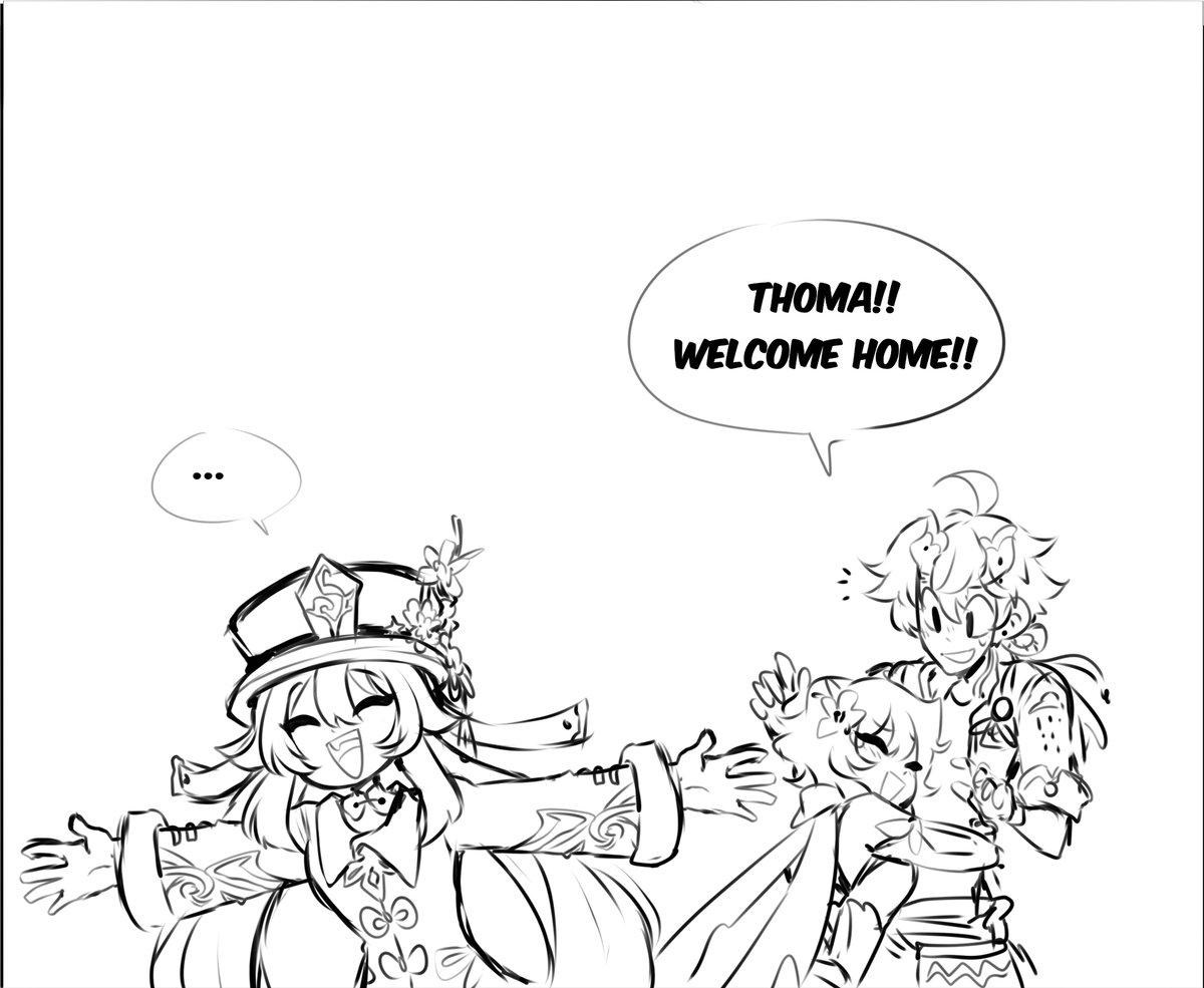 welcome home!!😍 #thoma #HuTao #GenshinImpact 