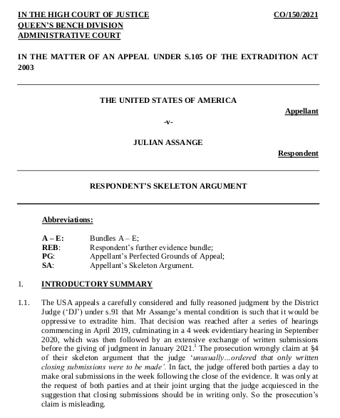 wikileaks's tweet photo. Julian Assange response to US Government extradition appeal | #Assangecase #FreeAssangeNOW 
Link: https://t.co/Eg7J6p3prO https://t.co/msYwCL1fxX