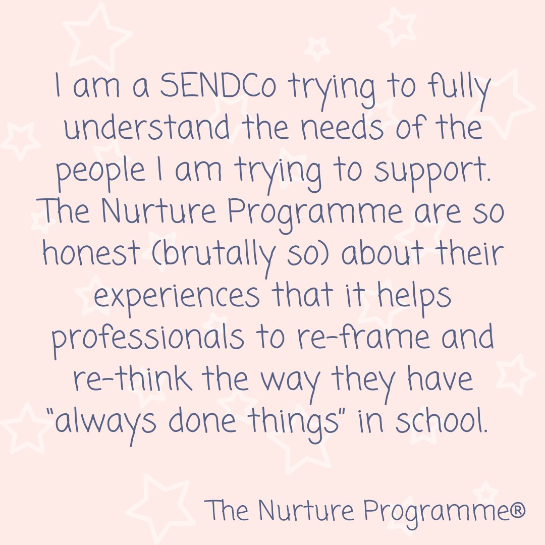 TheNurturePro's tweet image. A review from a SENDco, happy to admit that they’ve reevaluated their practices after training with The Nurture Programme® and FOR THE BETTER! 
Completely child-centred, family-focused and nurturing! 🧡

#SENDTwitterCommunity