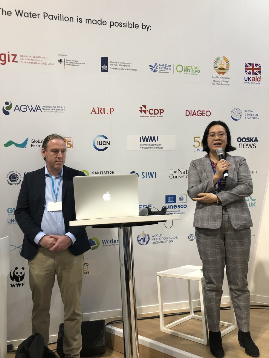 IVMatCOP26 #GoldmanPrize winner Nguy Thi Khanh from Vietnam’s GreenID lays out a renewable energy plan that doesn’t sacrifice the #Mekong River at the #waterpavilion in Glasgow.