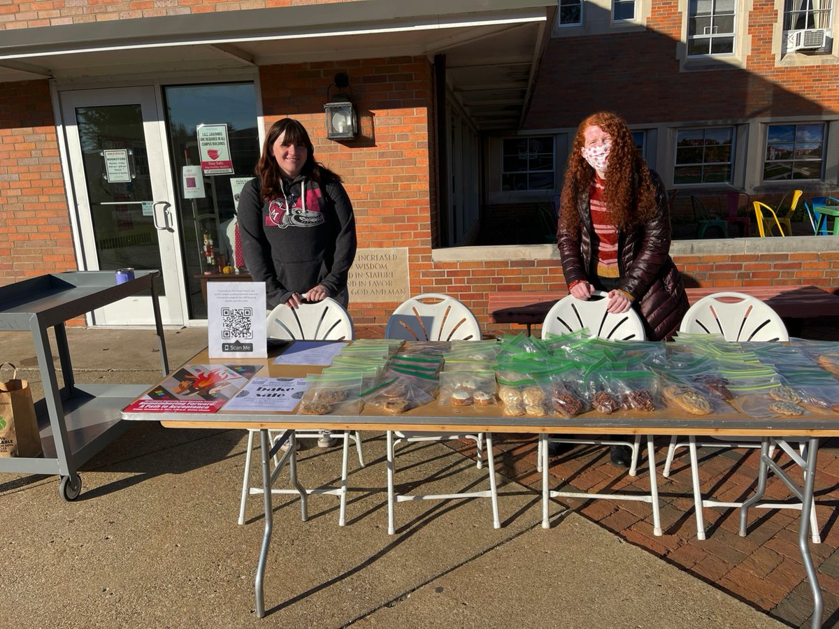 MuskingumMusic's tweet photo. Let the bake sale begin! Come to the quad for goodies and support the Trevor Project. https://t.co/t414sypHlp