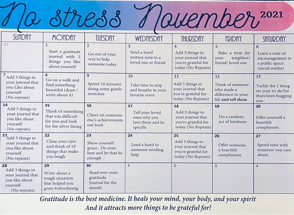 Today’s challenge is to write a hand written note to a loved one or a friend #NoStressNovember <a href="/DcLstem/">DCLstem</a> <a href="/pcti_Counseling/">PCTVS Counseling</a>
