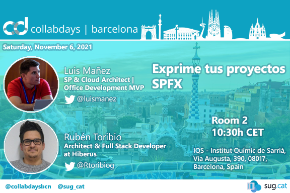CollabDays_BCN's tweet photo. ¿Quieres saber más sobre #Spfx ? No te pierdas la sesión de @luismanez y @Rtoribiog que se titula "Exprime tus proyectos #SPFX " en el #CollabdaysBCN
📘 Agenda 👉 https://t.co/rtI5sOdeQX
✍ Registro 👉 https://t.co/xqrA6n3GzM
@SUG_Cat @CollabDays https://t.co/mqXmPnAnr2