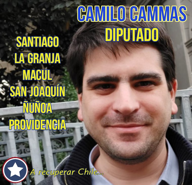 Elbosquedefern1's tweet photo. Y Continuando con nuestra campaña #UnCongresoParaKast hoy un tremendo representante para las comunas de Santiago, La Granja, Macul, San Joaquín, Ñuñoa y Providencia @camilocammas 
Ayudemoslo a llegar al parlamento.
Favor dar RT y like

#losnecesitamosatodos https://t.co/8j1VoFLnPB
