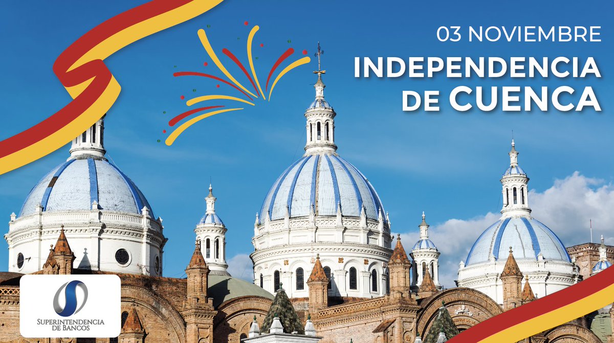 superbancosEC's tweet photo. #SuperBancosEC saluda a #Cuenca, Atenas del Ecuador, por sus 201 años de Independencia.

¡Que Viva Cuenca! 🎉 https://t.co/XrTS1lM6Dv