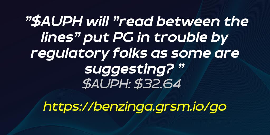 gift_feed's tweet image. $AUPH will "read between the lines" put PG in trouble by regulatory folks as some are suggesting? ☝

#AUPH #Bullish