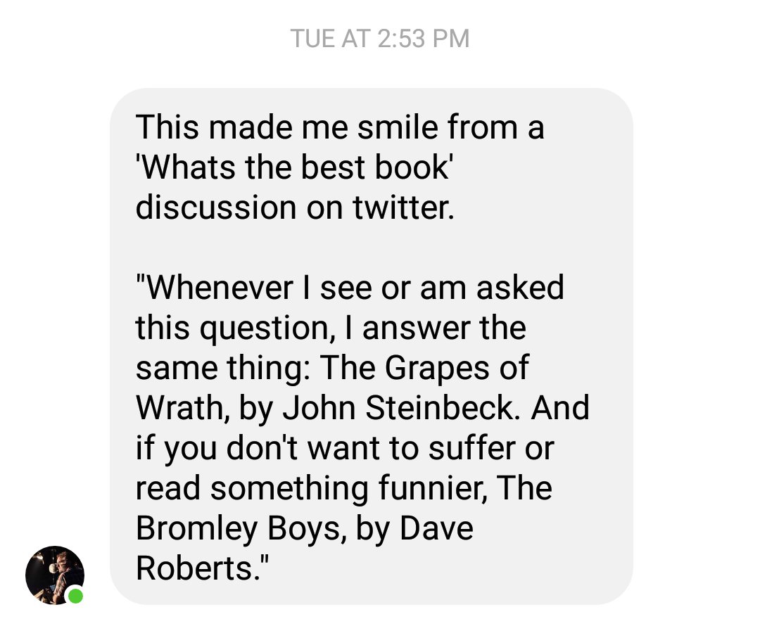 Loved this tweet sent to me by my pal Woz #steinbeck #roberts