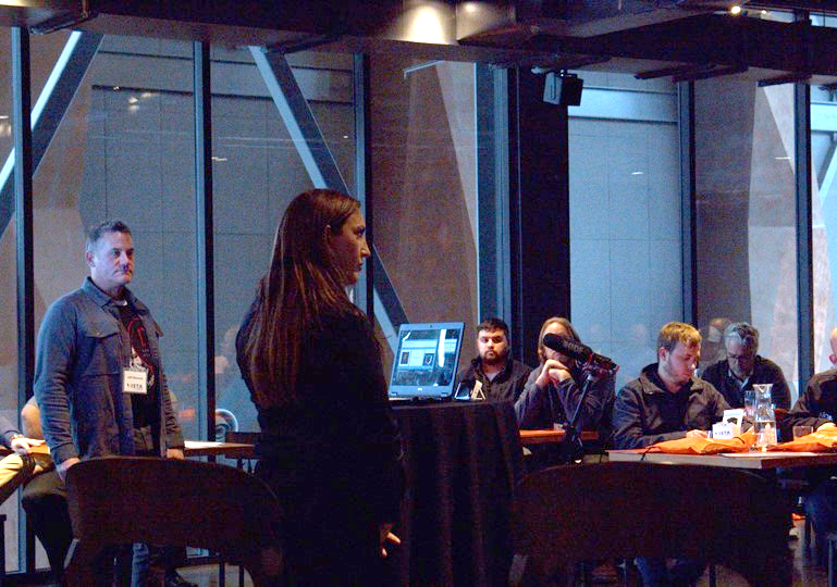 Binary_Defense's tweet photo. Vice President of Sales, Nicole Lieberman, spoke at the New Holland Brewery in Grand Rapids, Michigan last week at @VistaITGroup’s #ScaryIT event to show that #cybersecurity doesn’t have to be scary.

#InfoSec #PartnerProgram #VistaIT https://t.co/atJDKaTUgL