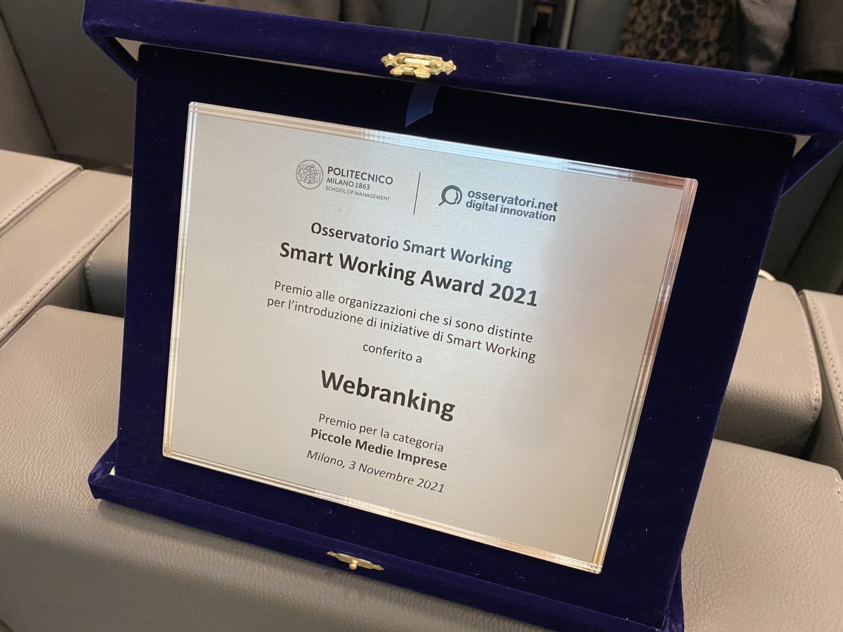 Osserv_Digital's tweet photo. .@wr_it è finalista del premio #SmartWorkingAward 2021 nella categoria #PMI #OSW21 https://t.co/gOkHqG1UuH