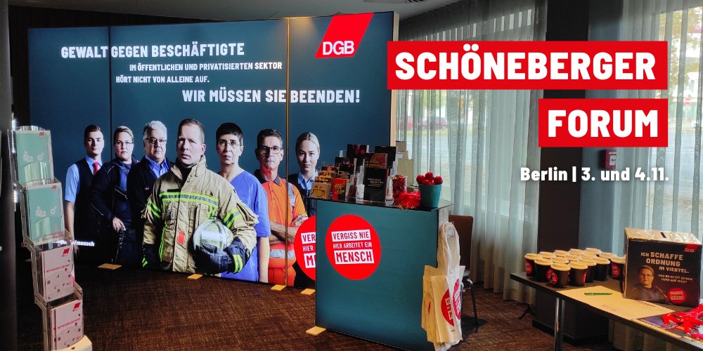 dgb_news's tweet photo. 🔴 Zusammen mit Betriebs- und Personalräten aus ganz Deutschland lernen und diskutieren wir aktuell auf dem Schöneberger Forum in Berlin, wie die Beschäftigten im öffentlichen und privatisierten Sektor besser vor Gewalt geschützt werden können. https://t.co/UkO22d0zbZ