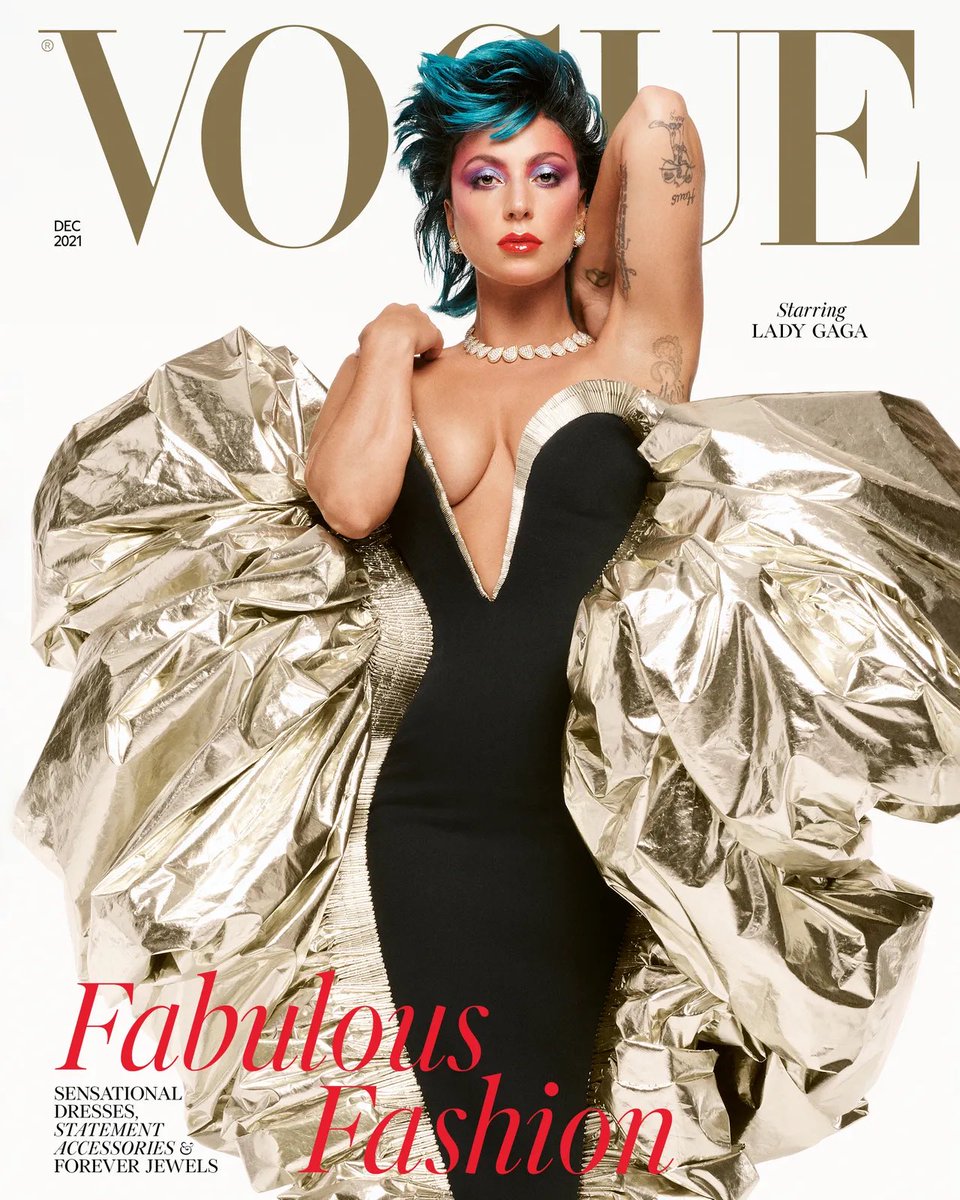 FashionweekNYC's tweet photo. Lady Gaga in the British Vogue December 2021 Issue https://t.co/hwUigXDh5f