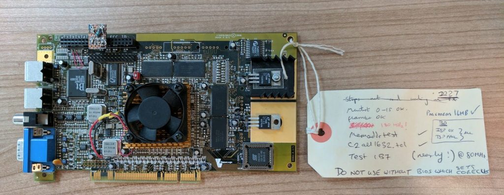 ImaginationTech's tweet photo. 💾 A rare look at the PMX1 – a prototype of what later became 1999's #Videologic Neon 250. The accelerator received plaudits for its industry-leading approach to loading polygons, lending itself well to FPS games like Quake 3, Thief and Unreal Tournament. (Look at those notes!) https://t.co/RkAEbNIUJv