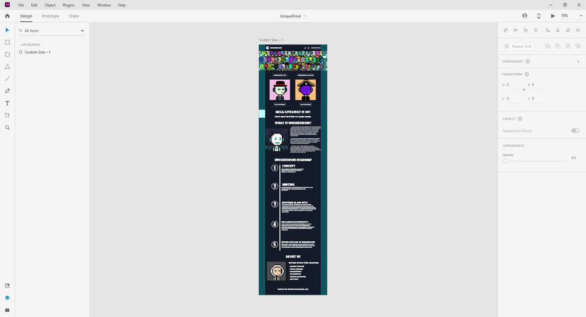 Unique_Droid's tweet photo. Updating: Website
Front end is finished, adjusting responsive for different devices. After that, integrate with the web3, then BOOM!         
TO THE MOON 🌕
                       🚀
                     💥
#NFTcollectibles #UniqueDroid #NFT #NFTshill #NFTs https://t.co/Z2BYaqlpoc