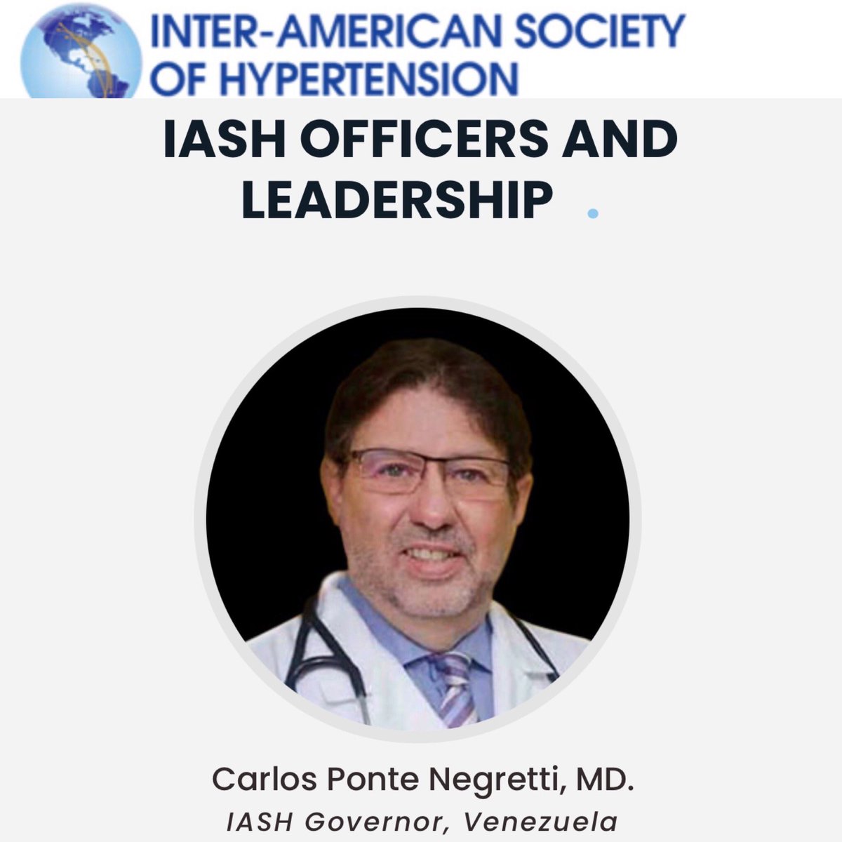 DrPontecarlosi's tweet photo. Un honor y un compromiso. Muchas gracias Inter American Society of Hypertension por esta honrosa responsabilidad. @CardiologiaSVC @IMLAFLORESTA @SIAC_cardio @siacprevent @detenelriesgo https://t.co/MNTgviAEZg