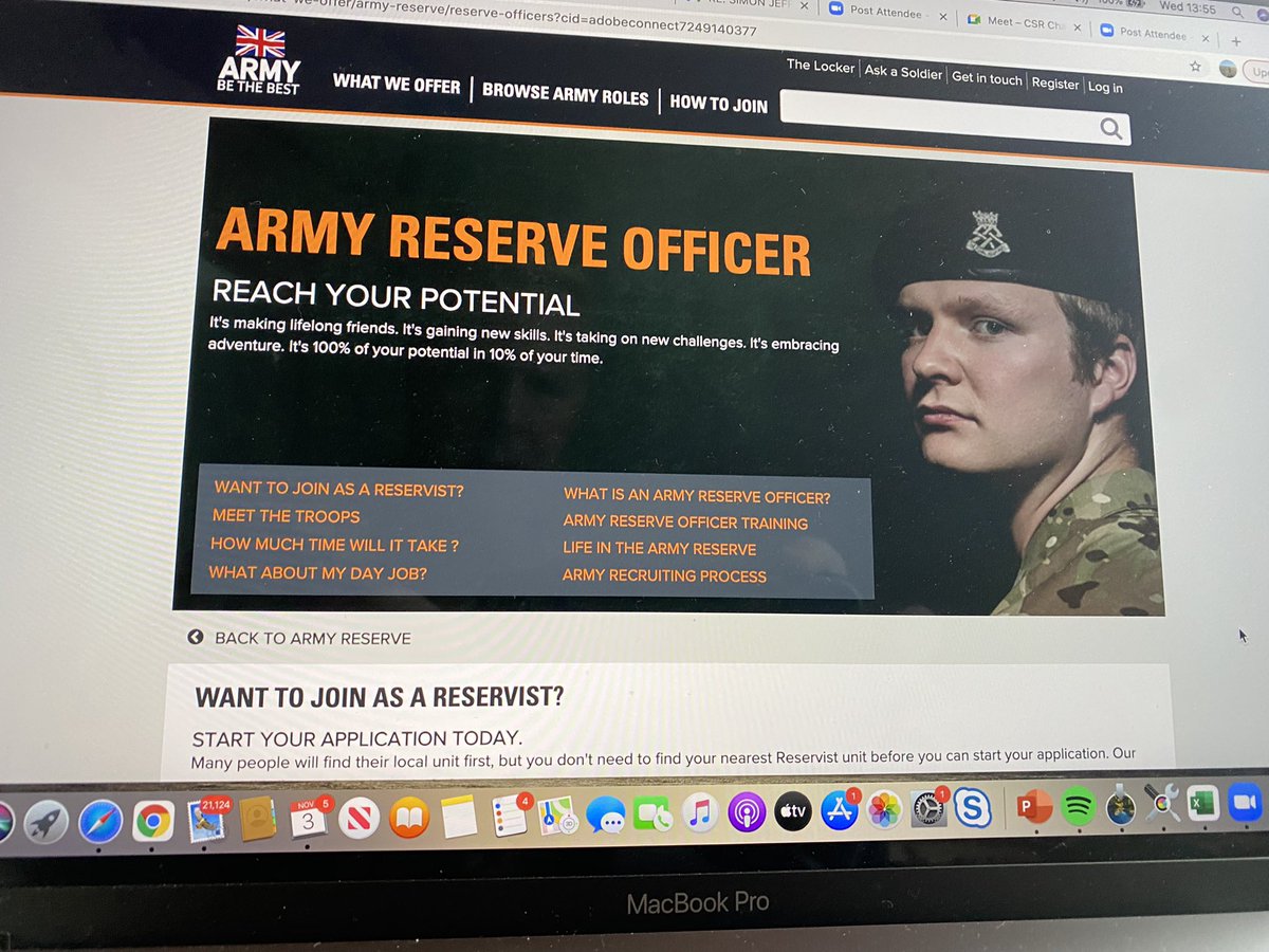 CSReserves's tweet photo. Over 80 Civil Servants registered to attend the brilliant Tri Service Reserve Officer Insight brief. Thank you to the panel of Reservists from  @PublicHealthEng @cabinetofficeuk @DefenceHQ @RMASandhurst https://t.co/ebEnEErrNm