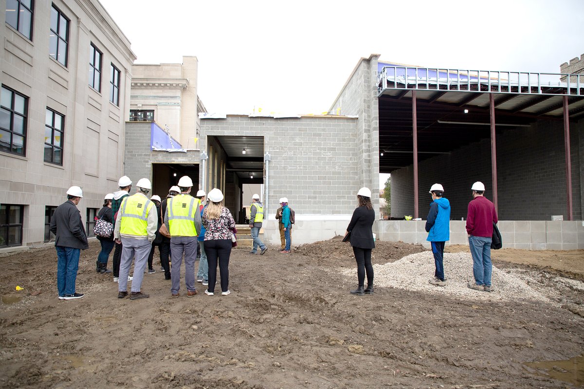 BostwickDesign's tweet photo. Bostwick Design is proud to be part of the renovation and expansion of the PLYMC, Main Library. Our project team provided a tour of the construction progress to Bostwick Design and library staff. #bostwickdesign #PLYMC #architect #design #community #library https://t.co/vMeB4t2CXP