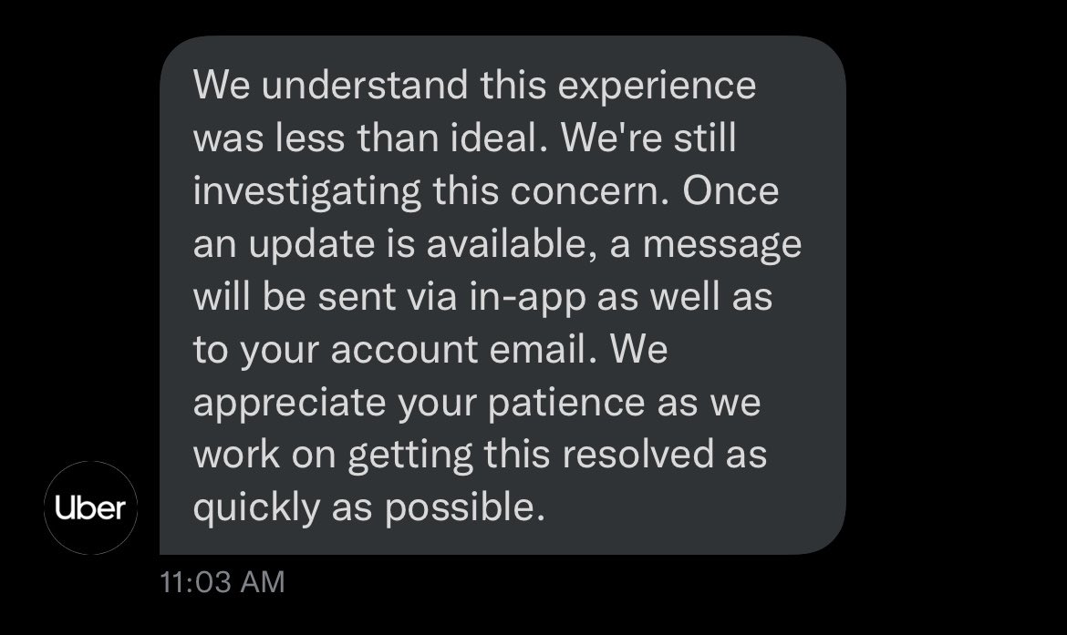 armstrongtyson's tweet photo. @MitchCarefoot @Uber_Support This is what my DMs look like, how many times can you rephrase the same thing? https://t.co/J9CRVGfRAc