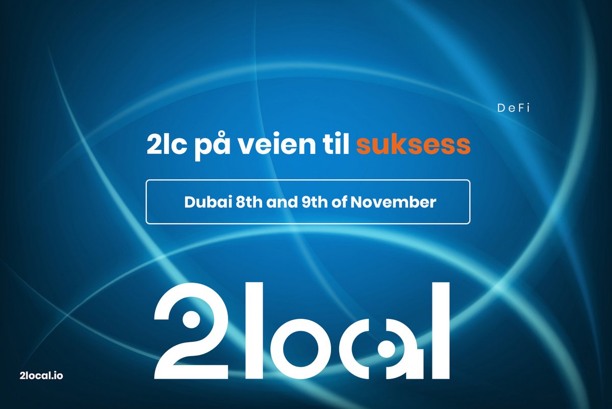 2Norway1's tweet photo. #2local og @AgoraGBC jobber sammen, og setter #2LC på veien til suksess!
Vår administrerende direktør vil introdusere 2local på det største Blockchain arrangementet i MENA-regionen.
Det vil åpne flere dører for 2LC som vil tiltrekke seg store investorer til prosjektet. https://t.co/NAuNZDiopq