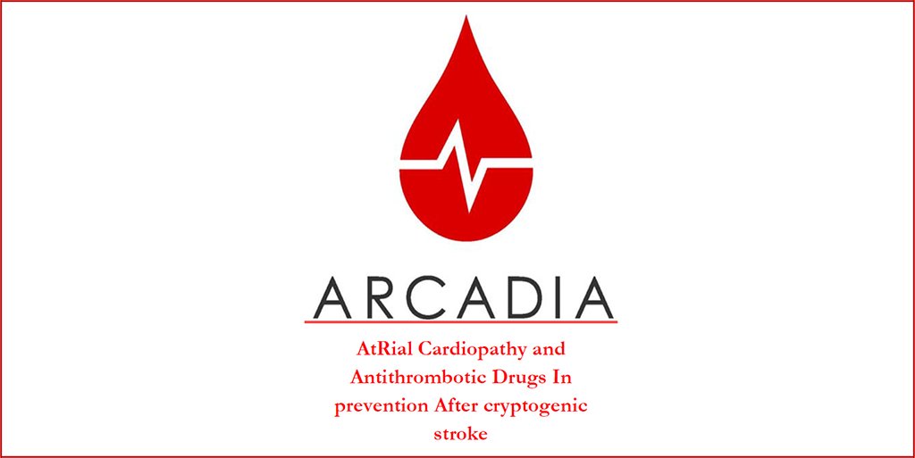 NINDStrials's tweet photo. ARCADIA is a federally-funded #ClinicalTrial, in search of better ways to prevent new strokes after a cryptogenic #stroke. Participants are patients who have evidence of atrial cardiopathy and a recent stroke of unknown cause. See if you qualify: https://t.co/MOFG3UMG9b. https://t.co/aNqW3b20mK