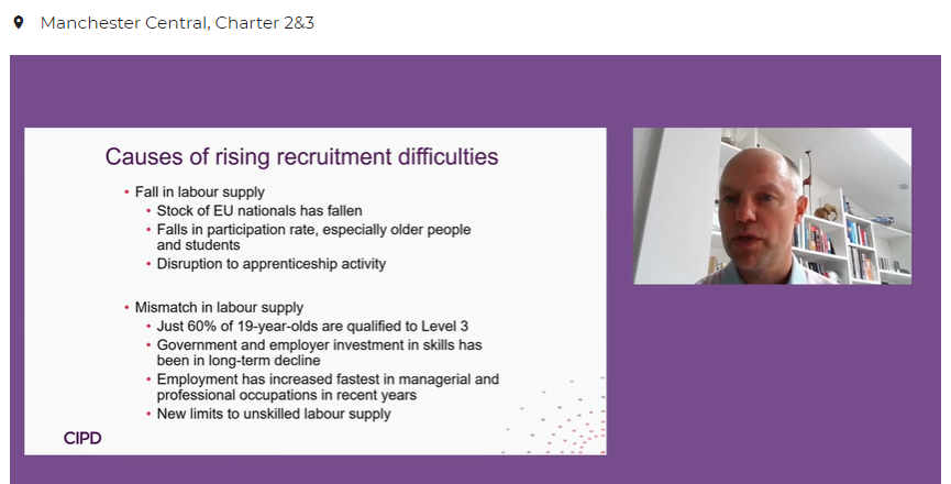 Senior Labour Market and Policy Specialist, @Davies_Gerwyn talks us through some of the causes of rising recruitment difficulties in the UK. #cipdACE #TalentShortages. Do any of these resonate in your organisation?