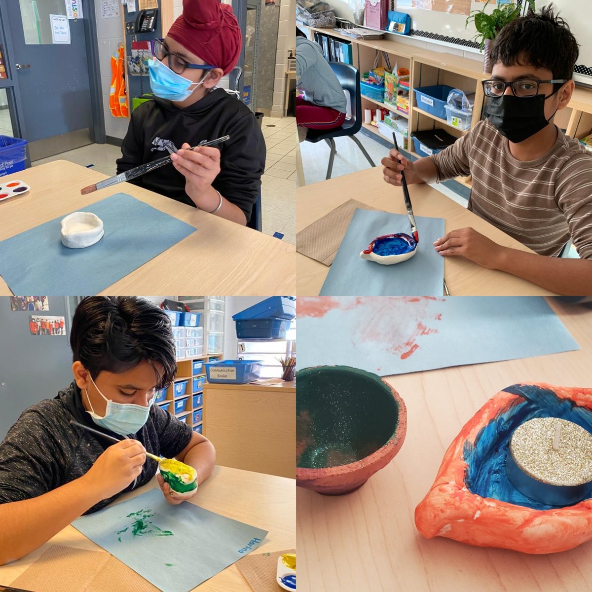 Ms_Manalis's tweet image. In preparation for Diwali, we listened to 'Binny's Diwali' story. The students discussed the different holiday traditions, and were excited to make their very own Diyas and Rangoli designs! #communityclass #HappyDiwali @PeelSchools @BerylFordPS