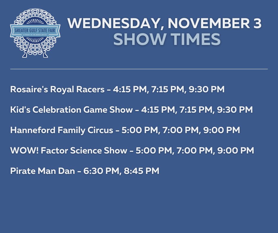 GGSFair's tweet photo. #GGSF2021 Daily Fair Schedule https://t.co/wLECYJ7UZp