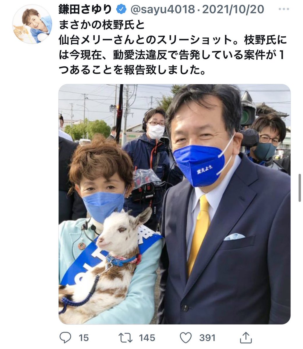 ペットのヤギで選挙運動していた立憲議員 当選後ヤギはすみやかに里親へ 先々を見通し備えておくのは悪いことでしょうか 大炎上 Togetter