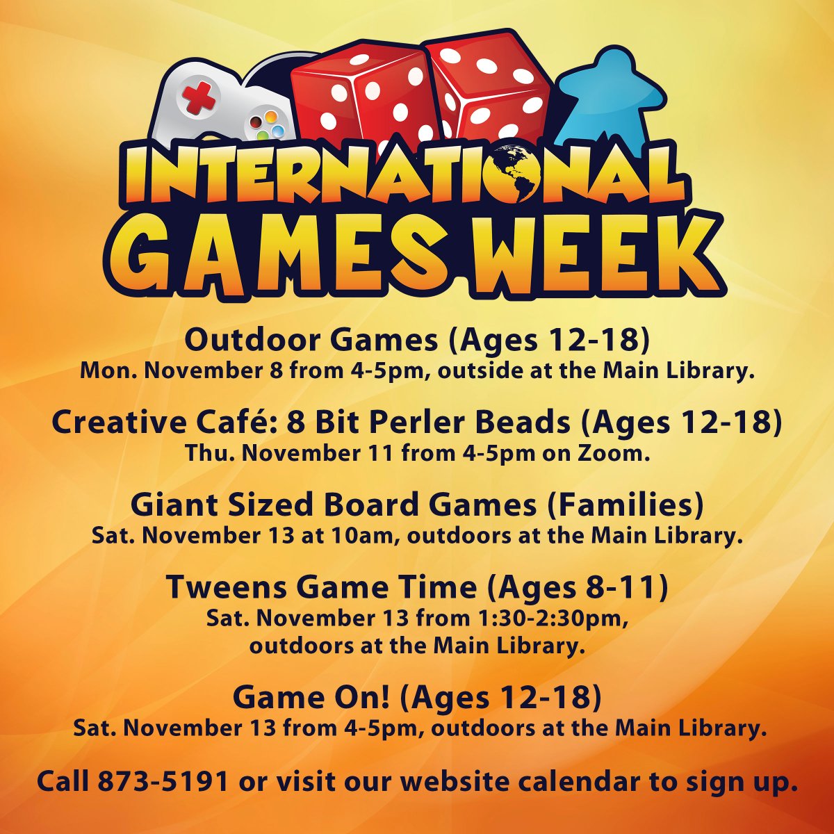 International Games Week is November 7-13, and we have a lot of fun programs planned to celebrate it! Visit our calendar to sign up and see our full schedule of events: woodfordcountylibrary.org/calendar.php?c…