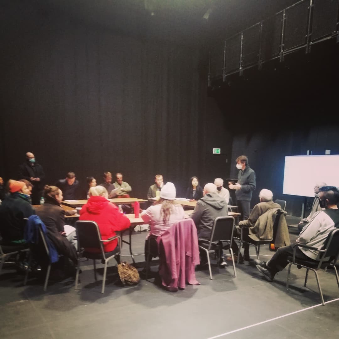 PlaywrightConvo's tweet photo. Currently on: the #ConversationsOnAPlaywright21 participants are talking about Tom Murphy's play Famine at @TheLirAcademy https://t.co/sX8fChR5mA