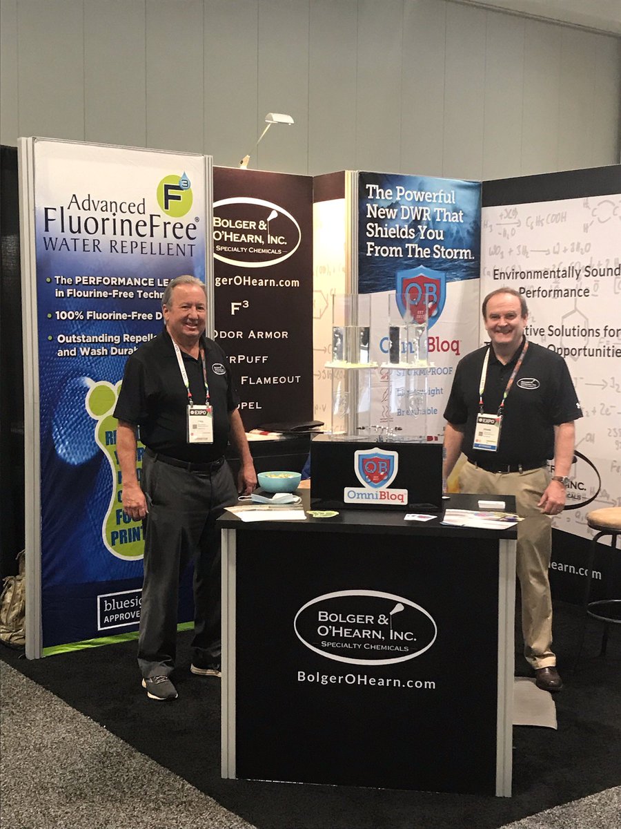 It’s day 2 #IFAIEXPO IN Nashville. Be sure to stop by Booth A1114 to learn more about Bolger &amp; O’Hearn’s powerful DWR’s, including fluorine-free Shell-Tech Free!