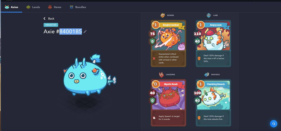 unique_axies's tweet photo. To win a scholarship on Monday tell us which other 2 axies you would play with this axie below. To stand a chance to win you have to retweet,follow us,TAG 2 FRIENDS and give us your answer. 
GOOD LUCK and we look forward to meeting our next scholar 😁

#AxieScholarship #Giveaway https://t.co/uuRhhk4xfd