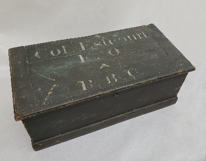 Oh this old thing? 😏 Well, this chest belonged to Colonel Estcourt, who supervised a British Boundary Commission crew formalizing the border between New Brunswick and Maine.  It took more than 140 years to measure and mark the US – Canada border. #OurVaults