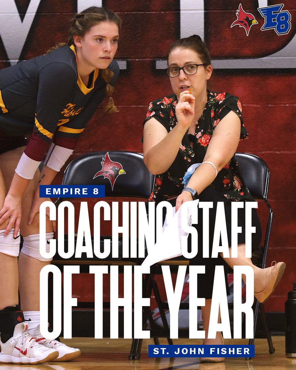 FisherAthletics's tweet photo. The @SJFCVB coaching staff, led by Kelly Greapentrog, has earned the @Empire8's top honor for the THIRD YEAR IN A ROW 👏

🏐 Perfect 8-0 conference record
🏐 27-match winning streak 
🏐 3rd-straight regular season title

🔗: https://t.co/DbU29pk9X8 https://t.co/VmikQ8cKsU