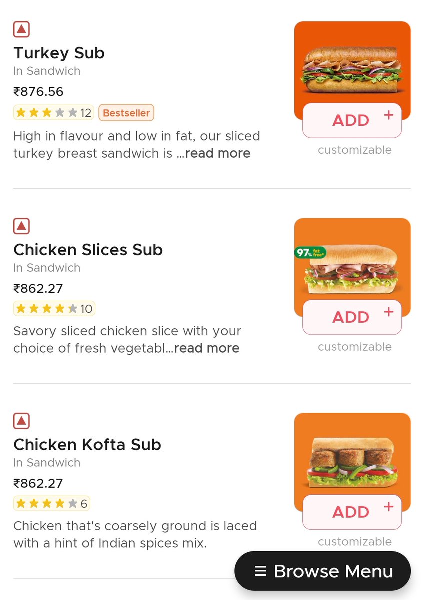 hassiahk's tweet photo. @zomato why a single sub costs more than 800 when a combo is of 450? https://t.co/S1z8TOKATd