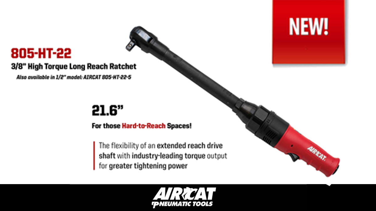 AIRCATUSA's tweet photo. The 805-HT-22 is now available! The flexibility of an extended shaft with industry leading torque output - for GREATER TIGHTENING POWER.
(Also available in 1/2” as model 805-HT-22-5)
#newproduct #tools #torque #automotive #power #SEMA2021 https://t.co/68zcjb2sap